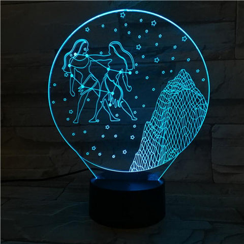Image of Western zodiac signs Gemini 3D Illusion Lamp Night Light