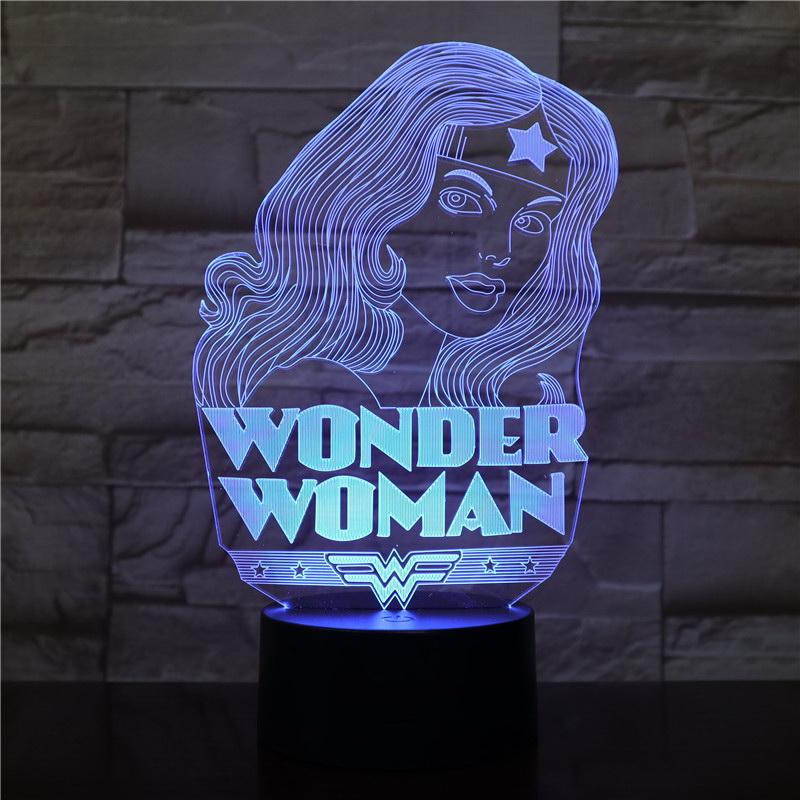 Wonder Woman Justice League 02 3D Illusion Lamp Night Light