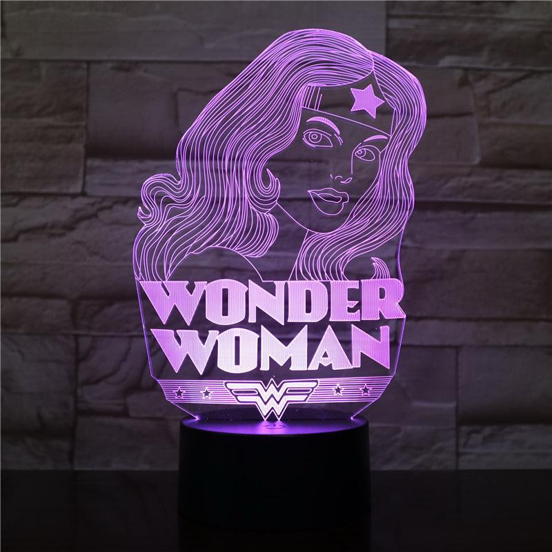 Wonder Woman Justice League 02 3D Illusion Lamp Night Light
