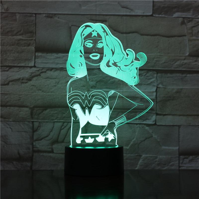 Wonder Woman Justice League 3D Illusion Lamp Night Light