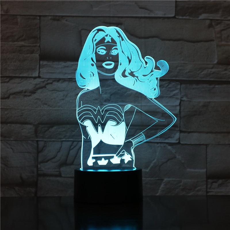 Wonder Woman Justice League 3D Illusion Lamp Night Light