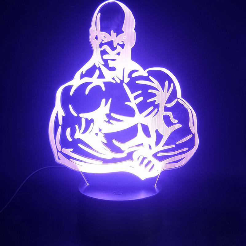 World Bodybuilder Selling Bright Base 3D Illusion Lamp Night Light