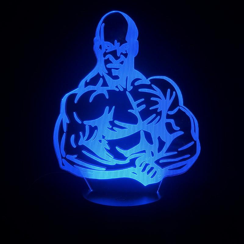World Bodybuilder Selling Bright Base 3D Illusion Lamp Night Light