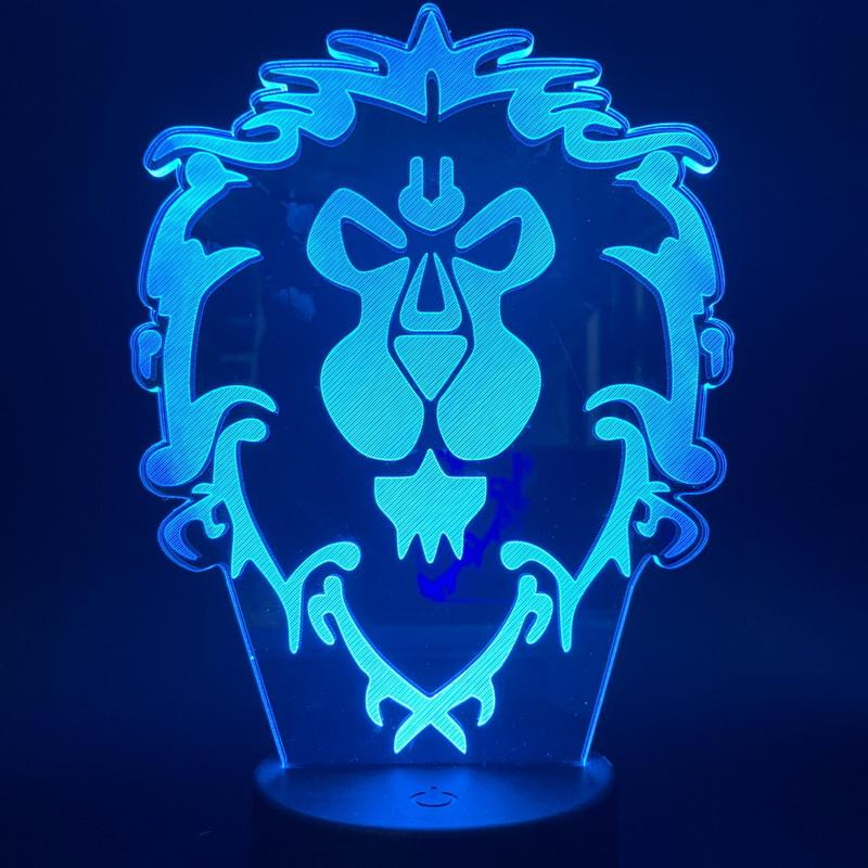 World of Warcraft Lion Room 3D Illusion Lamp Night Light