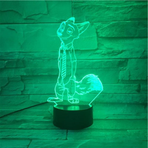 Image of Zootopia Nick Wilde Red Fox 3D Illusion Lamp Night Light